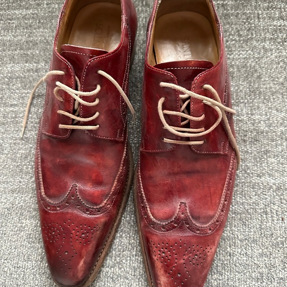 SANTOS BY CARLOS SANTOS Men’s Size 9 Brown Leather Oxford Wingtip Shoes - Picture 5 of 11